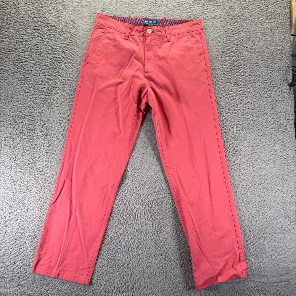 Charleston Threads Pant Men 32x30 Pink Cotton Chino Straight Leg Coastal Preppy